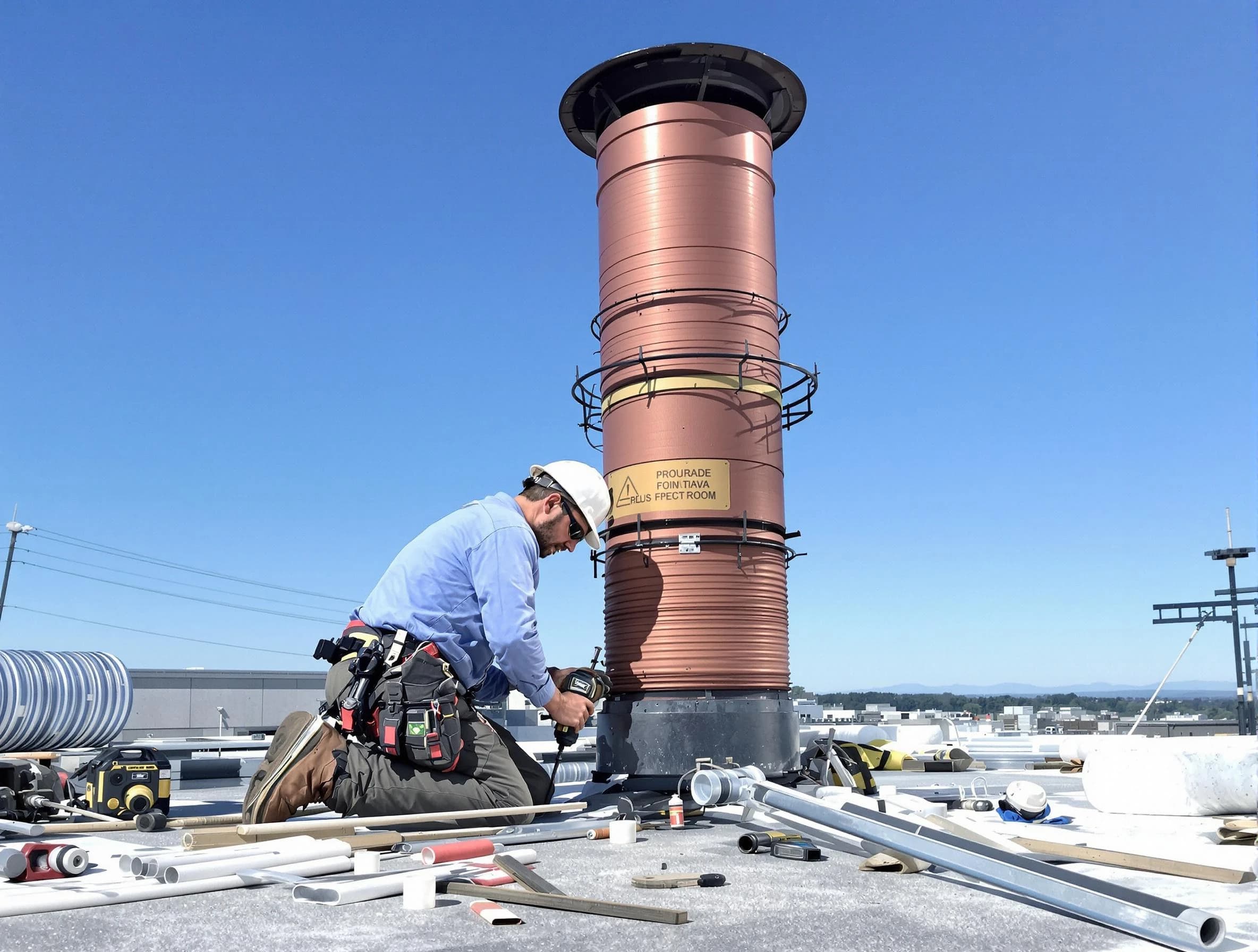 Installed chimney liner by Robinson Chimney Sweep in Robinson, PA