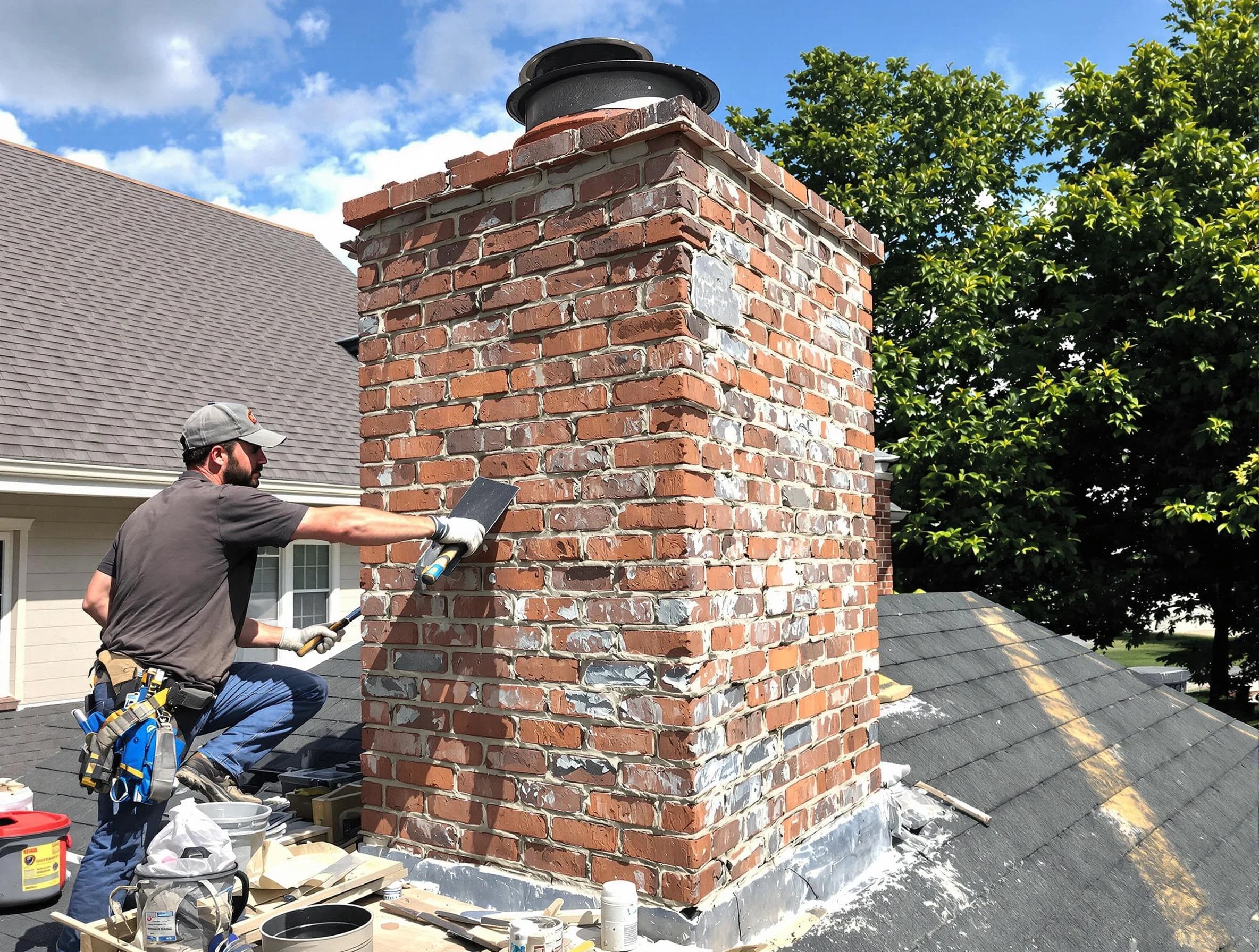 Completed chimney rebuild by Robinson Chimney Sweep in Robinson, PA