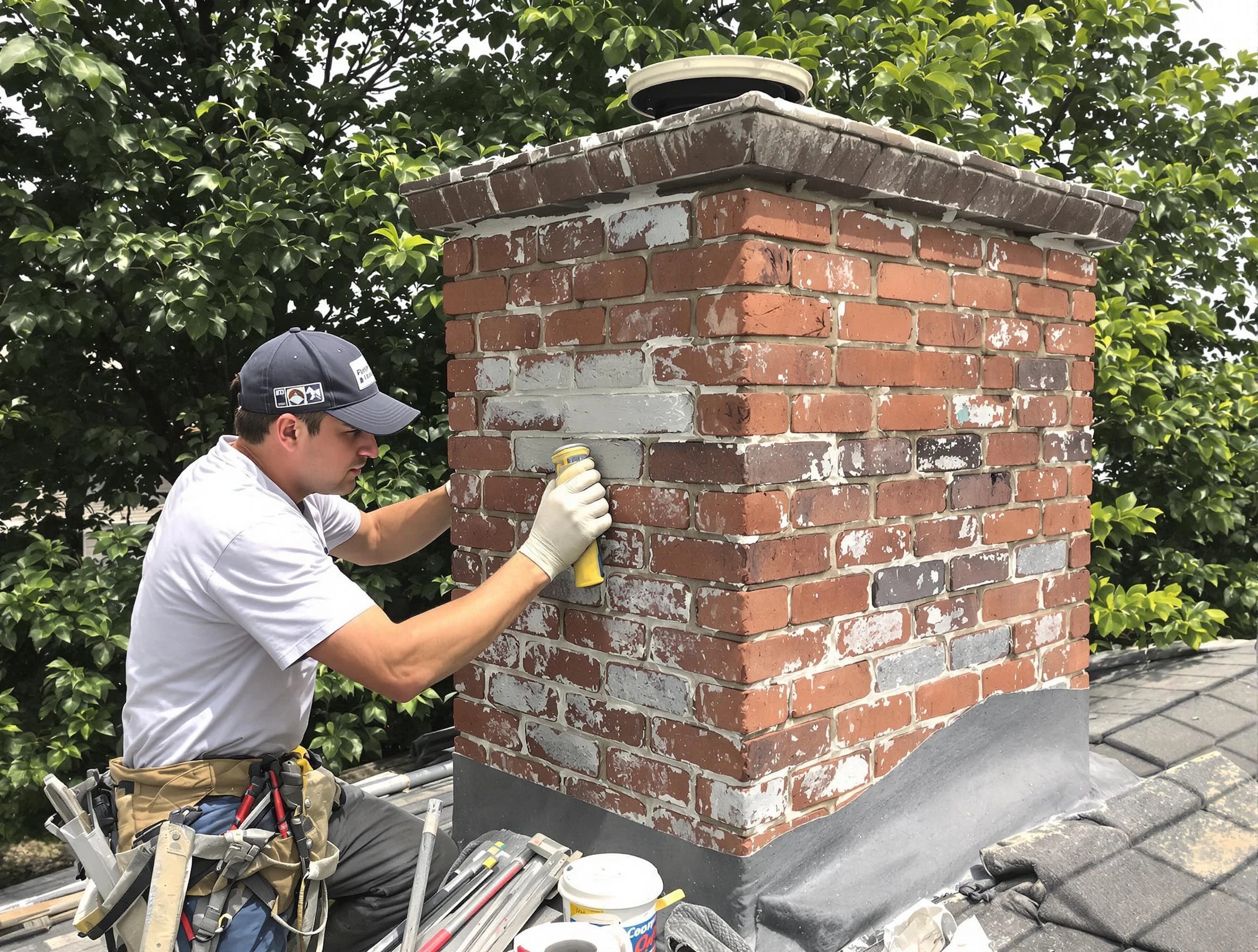 Robinson Chimney Sweep restoring an aging chimney in Robinson, PA