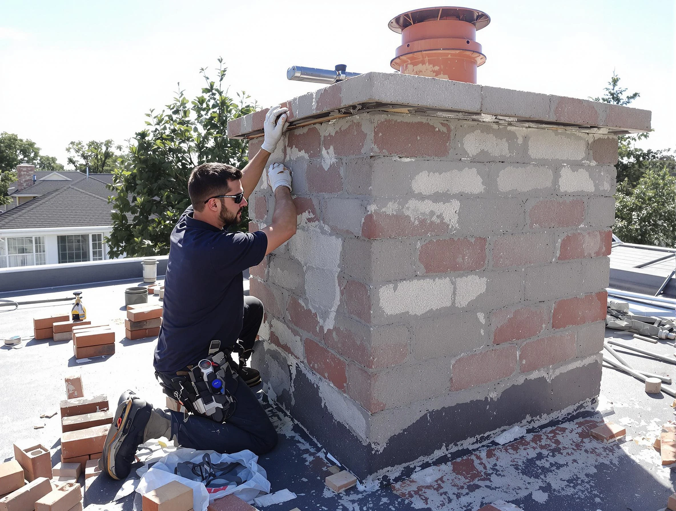 Advanced chimney repair process by Robinson Chimney Sweep in Robinson, PA