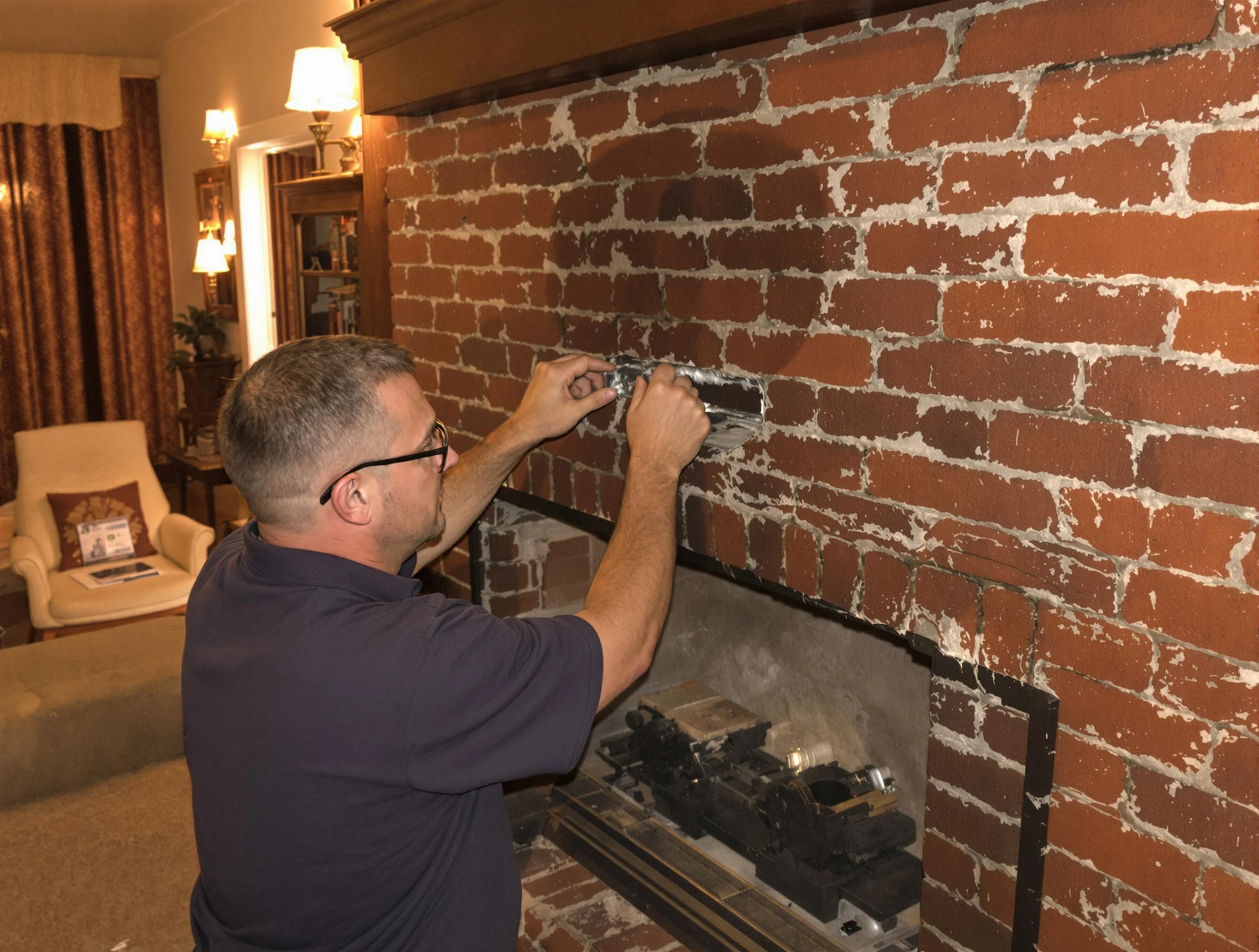 Robinson Chimney Sweep expert fixing a fireplace in Robinson, PA