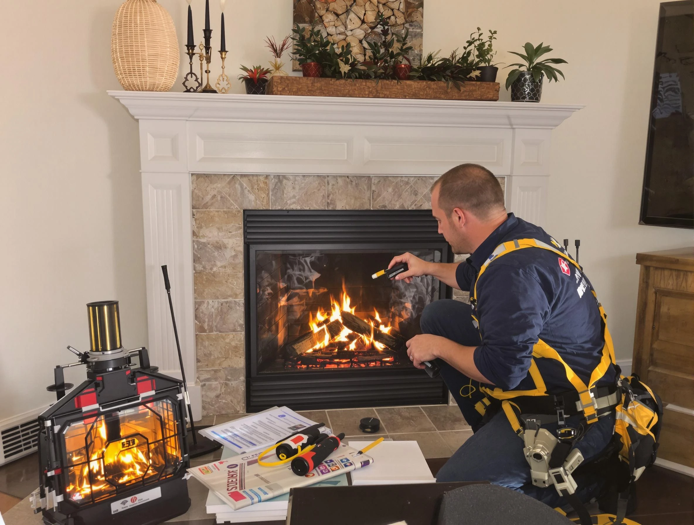 Safety-focused fireplace inspection by Robinson Chimney Sweep in Robinson, PA